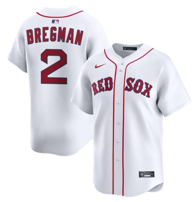 Men's Boston Red Sox #2 Alex Bregman White 2024 Home Limited Stitched Baseball Jersey
