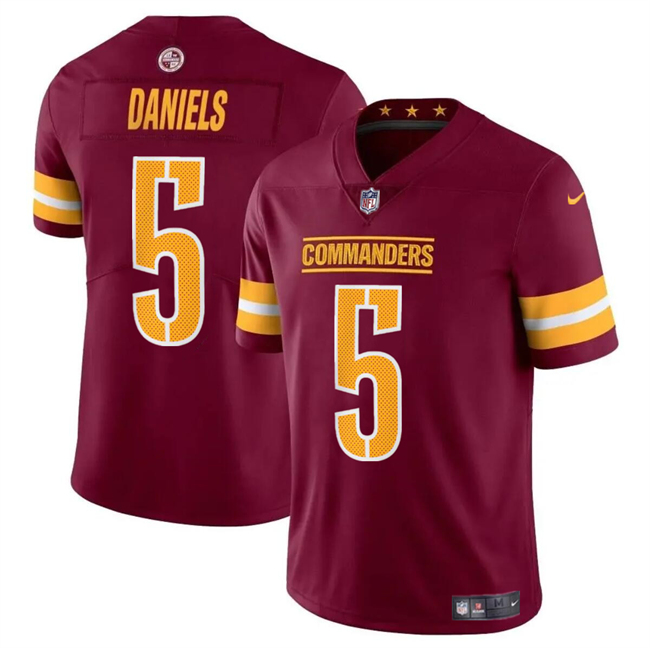 Big Size Men's Washington Commanders #5 Jayden Daniels Burgundy 2024 Draft Vapor Limited Football Stitched Jersey