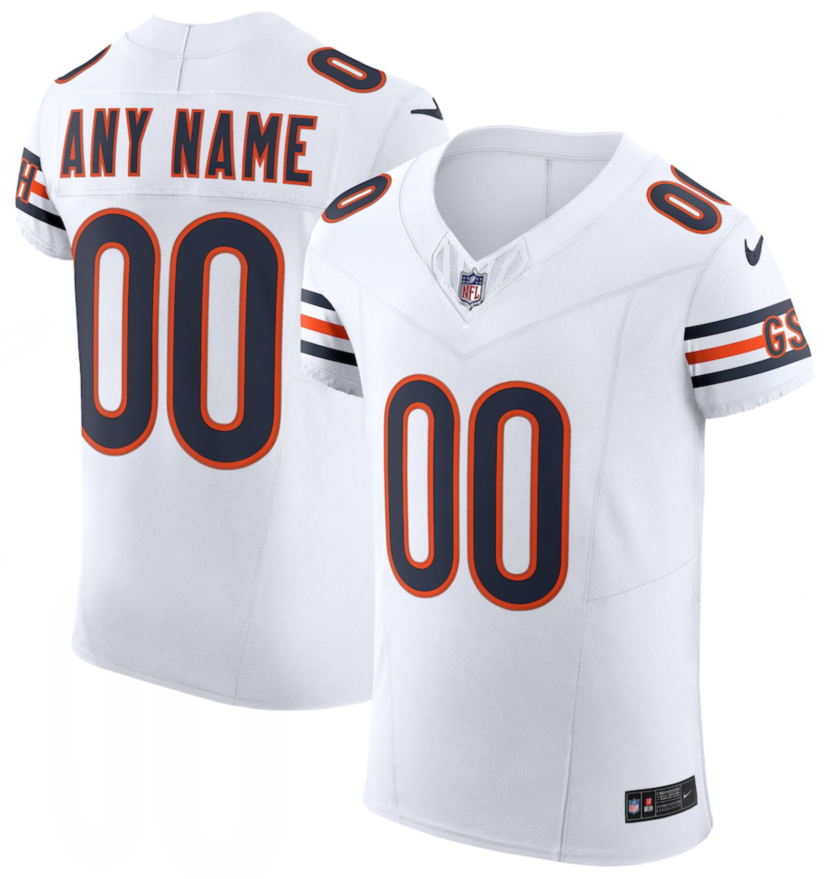 Men's Chicago Bears Active Player Custom F.U.S.E. White Vapor Elite Stitched Football Jersey