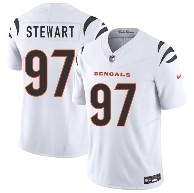Men's Cincinnati Bengals #97 Shemar Stewart White 2025 Draft F.U.S.E. Vapor Untouchable Limited Football Stitched Jersey