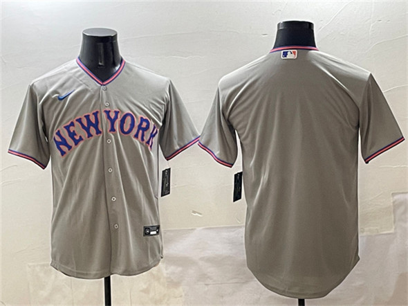 Men's New York Mets Team Big Logo Gray 2025 Limited Stitched Baseball Jersey