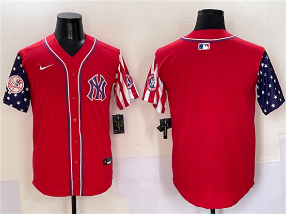 Men's New York Yankees Blank Red American Style Limited Stitched Baseball Jersey