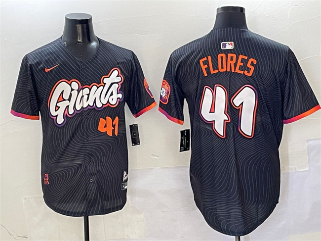 Men's San Francisco Giants #41 Wilmer Flores Anthracite 2025 City Connect Limited Stitched Baseball Jersey