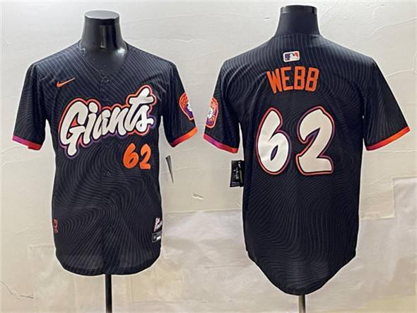 Men's San Francisco Giants #62 Logan Webb Anthracite 2025 City Connect Limited Stitched Baseball Jersey