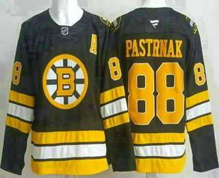 Men's Boston Bruins #88 David Pastrnak Black 2025 Authentic Jersey
