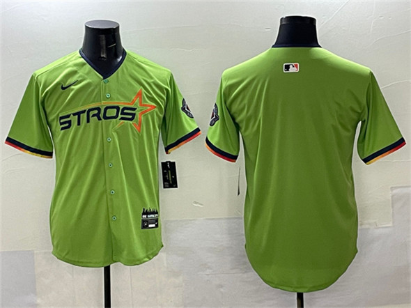 Men's Houston Astros Blank Green 2025 City Connect Limited Stitched Baseball Jersey