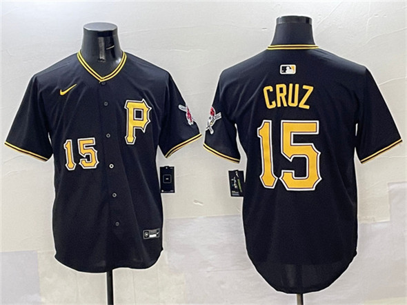 Men's Pittsburgh Pirates #15 Oneil Cruz Black 2025 Limited Stitched Baseball Jersey