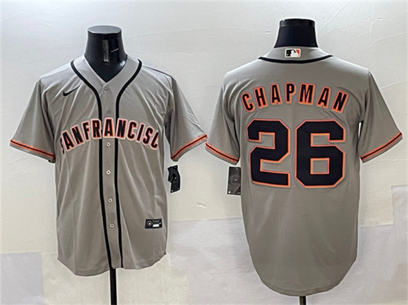Men's San Francisco Giants #26 Matt Chapman Gray Cool Base Stitched Baseball Jersey