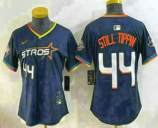 Women's Houston Astros #44 Yordan Alvarez Number Navy 2025 City Connect Limited Stitched Jersey