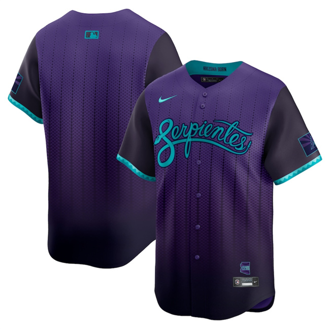 Men's Arizona Diamondbacks Blank Purple 2025 City Connect Limited Stitched Baseball Jersey