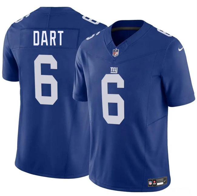 Men's New York Giants #6 Jaxson Dart Blue 2025 Draft F.U.S.E. Vapor Untouchable Limited Football Stitched Jersey