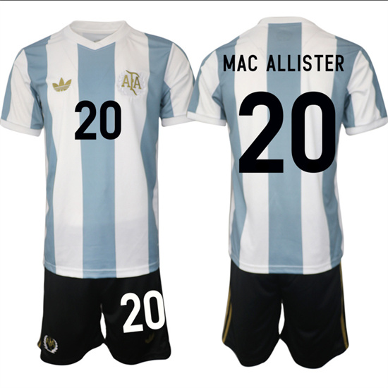 Argentina #20 MAC ALLISTER 2025-26 adidas Originals 50th Anniversary Suit Jersey