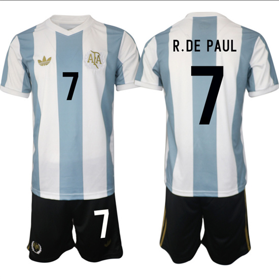Argentina #7 R.DE PAUL 2025-26 adidas Originals 50th Anniversary Suit Jersey