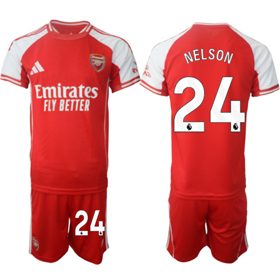 Arsenal #24 NELSON 2025-26 home Red Soccer suit jerseys