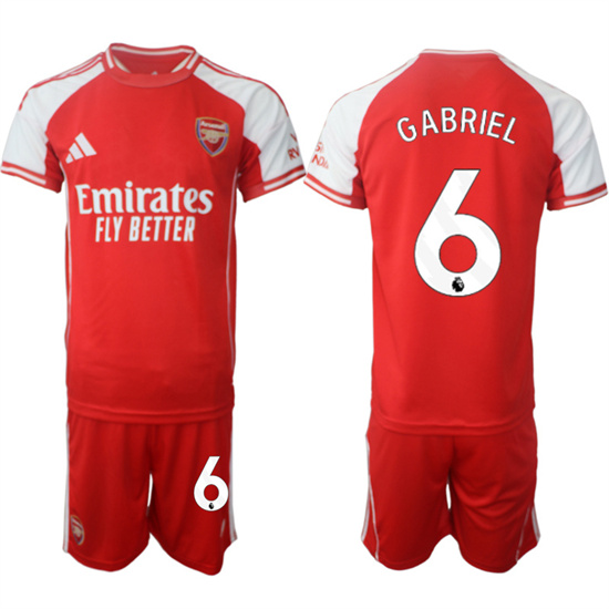 Arsenal #6 GABRIEL 2025-26 home Red Soccer suit jerseys
