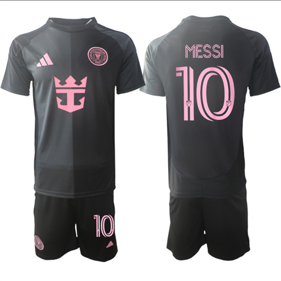 Inter Miami CF #10 MESSI 2025-26 Away Black Adidas Soccer Suit jerseys