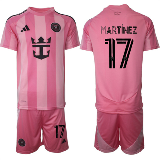 Inter Miami CF #17 MARTINEZ 2025-26 home Pink Adidas Soccer Suit jerseys