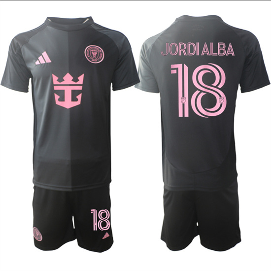 Inter Miami CF #18 JORDIALBA 2025-26 Away Black Adidas Soccer Suit jerseys
