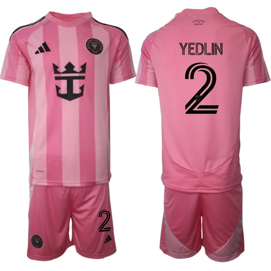 Inter Miami CF #2 YEDLIN 2025-26 home Pink Adidas Soccer Suit jerseys