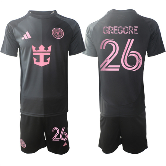 Inter Miami CF #26 GREGORE 2025-26 Away Black Adidas Soccer Suit jerseys