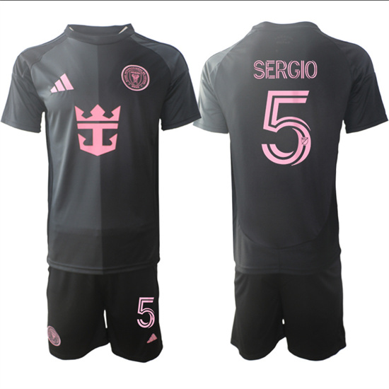 Inter Miami CF #5 SERGIO 2025-26 Away Black Adidas Soccer Suit jerseys