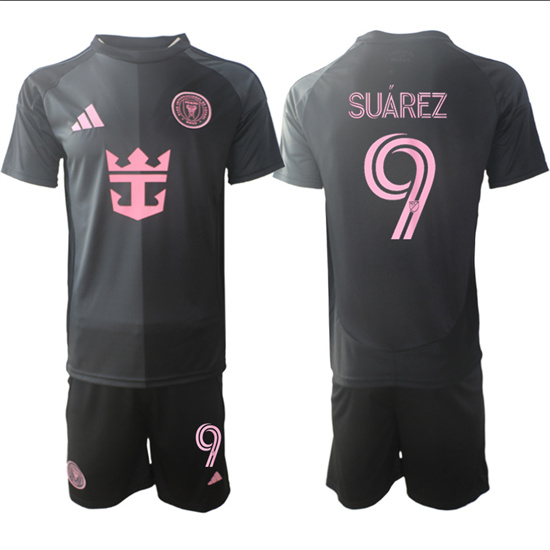 Inter Miami CF #9 SUAREZ 2025-26 Away Black Adidas Soccer Suit jerseys