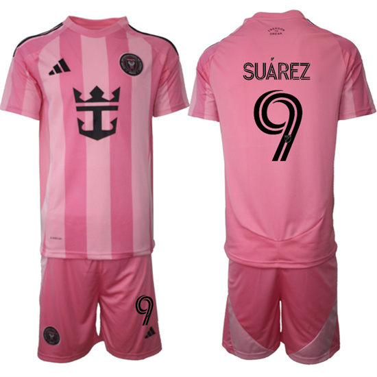 Inter Miami CF #9 SUAREZ 2025-26 home Pink Adidas Soccer Suit jerseys