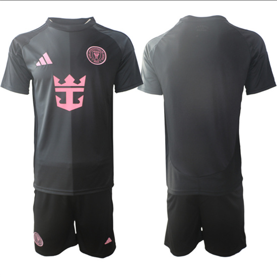 Inter Miami CF Blank 2025-26 Away Black Adidas Soccer Suit jerseys