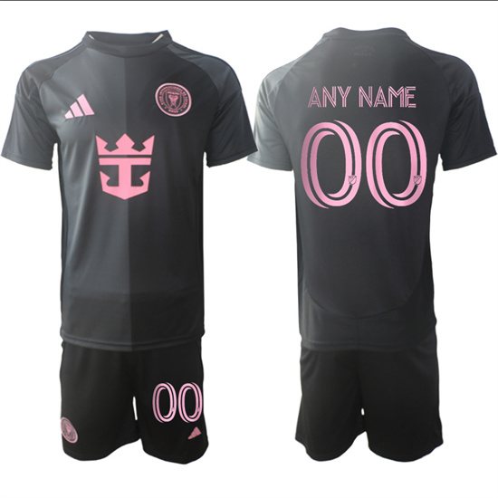 Inter Miami CF Custom Any Name And Number 2025-26 Away Black Adidas Soccer Suit jerseys