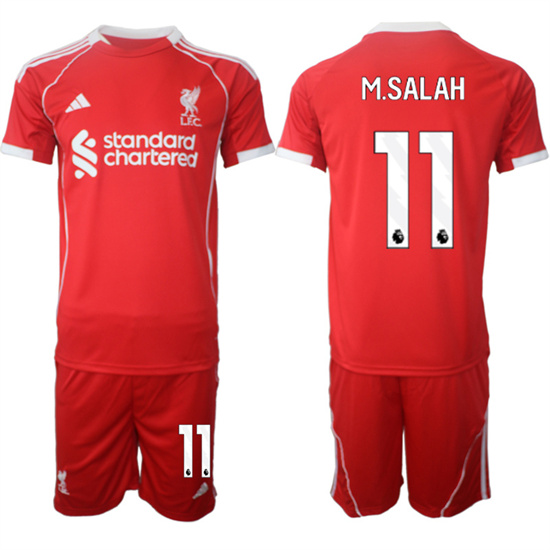 Liverpool #11 M.SALAH 2025-26 home Red Adidas Soccer Suit Jerseys