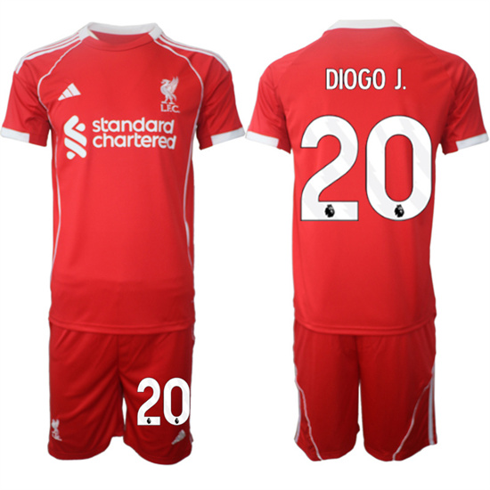 Liverpool #20 DIOGO J. 2025-26 home Red Adidas Soccer Suit Jerseys