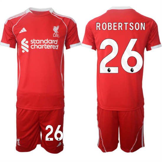 Liverpool #26 ROBERTSON 2025-26 home Red Adidas Soccer Suit Jerseys