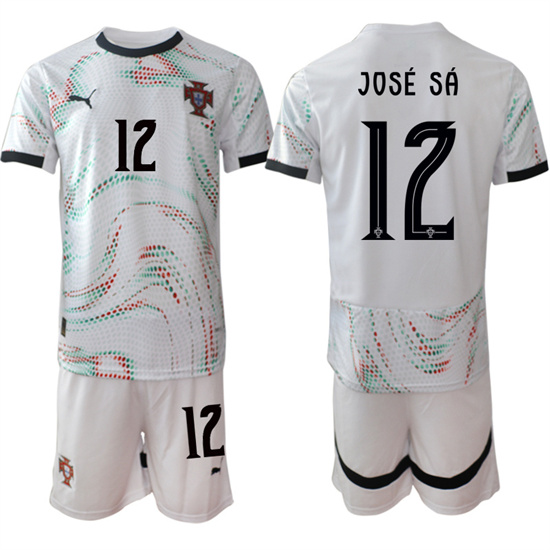 Men's Portugal #12 JOSE SA 2025-26 Away White Soccer Suit Jerseys