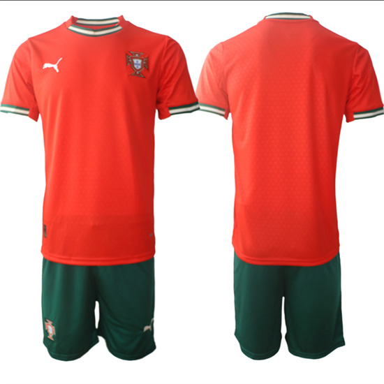 Men's Portugal Blank 2025-26 home Red Soccer Suit Jerseys
