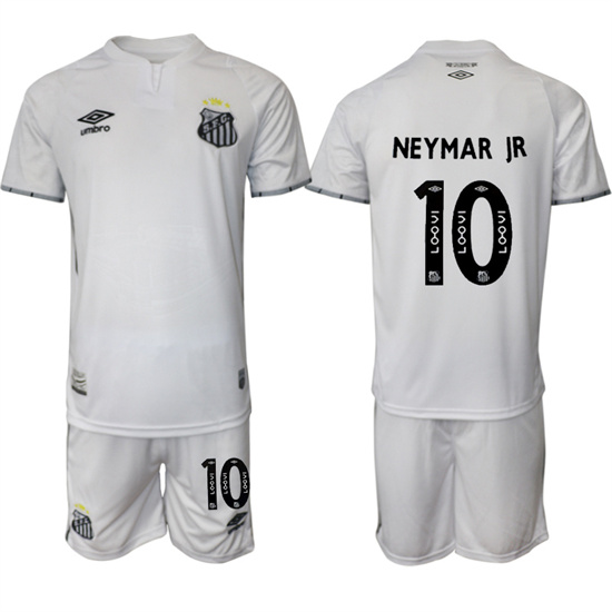 Santos FC #10 NEYMAR JR 2025-26 home White Umbro Soccer Suit Jerseys