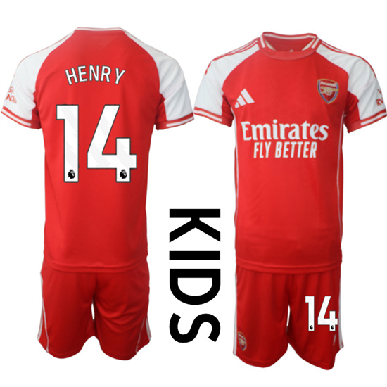 Youth Arsenal #14 HENRY 2025-26 home Red Soccer Kids suit jerseys