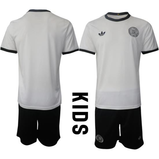 Youth Germany Blank 2025-26 home White Adidas Soccer Kids Suit jerseys