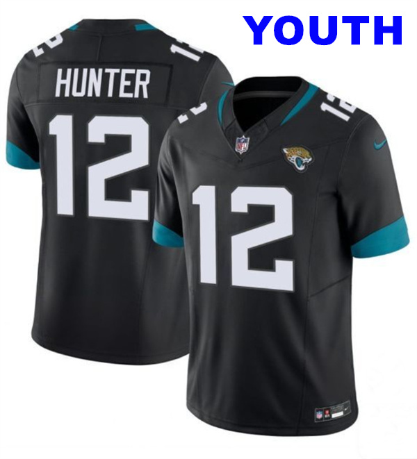 Youth Jacksonville Jaguars #12 Travis Hunter Black 2025 Draft F.U.S.E. Vapor Untouchable Limited Football Stitched Jersey