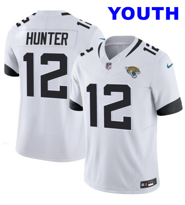 Youth Jacksonville Jaguars #12 Travis Hunter White 2025 Draft F.U.S.E. Vapor Untouchable Limited Football Stitched Jersey