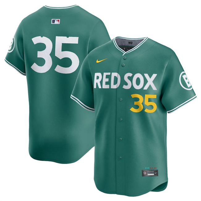 Men's Boston Red Sox #35 Garrett Crochet Green 2025 City Connect Limited Stitched Baseball Jersey