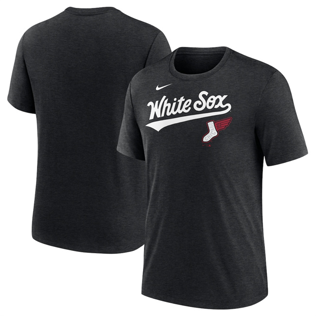 Men's Chicago White Sox Black 2025 City Connect Tri-Blend T-Shirt