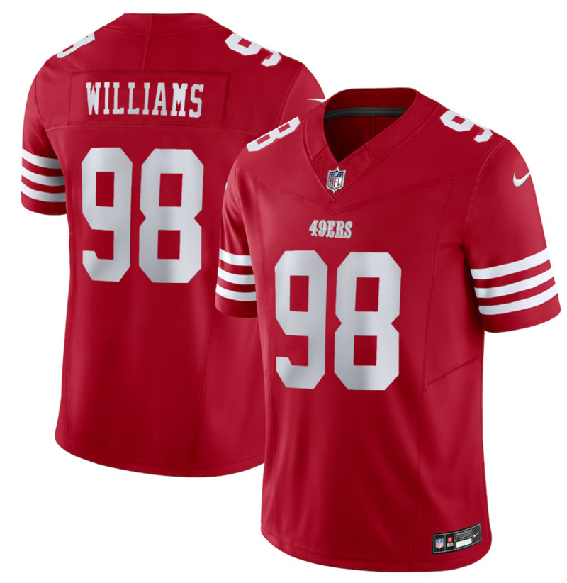 Men's San Francisco 49ers #98 Mykel Williams Red 2025 Draft F.U.S.E. Vapor Untouchable Limited Football Stitched Jersey