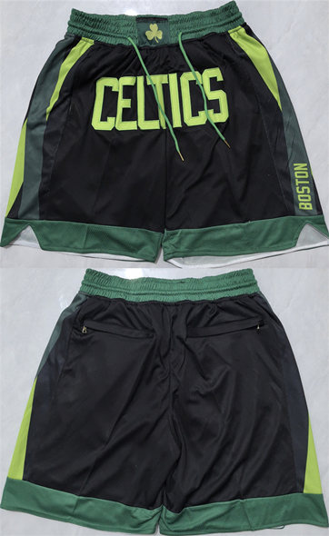 Mens Boston Celtics Black Shorts (Run Small)