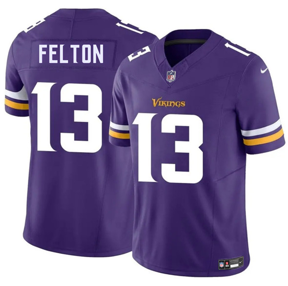 Men's Minnesota Vikings #13 Tai Felton Purple 2025 Draft F.U.S.E. Vapor Untouchable Limited Football Stitched Jersey
