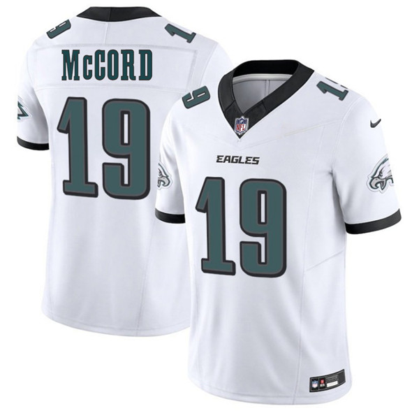 Men's Philadelphia Eagles #19 Kyle McCord White 2025 Draft New F.U.S.E. Vapor Untouchable Limited Football Stitched Jersey