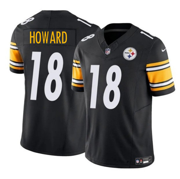 Men's Pittsburgh Steelers #18 Will Howard Black 2025 Draft F.U.S.E. Vapor Limited Football Stitched Jersey