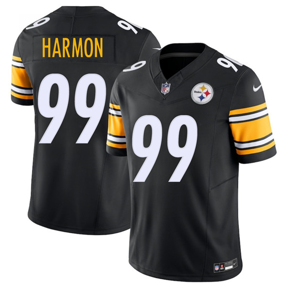 Men's Pittsburgh Steelers #99 Derrick Harmon Black 2025 Draft F.U.S.E. Vapor Limited Football Stitched Jersey