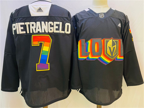 Men's Vegas Golden Knights #7 Alex Pietrangelo Black 2024-25 Home Stitched Hockey Jersey