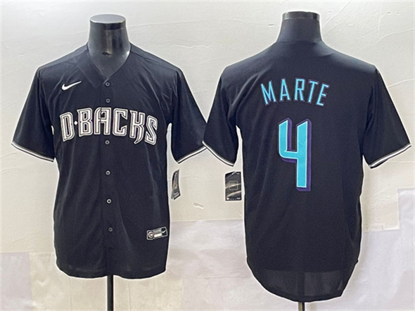 Men's Arizona Diamondbacks #4 Ketel Marte Black Stitched Baseball Jersey