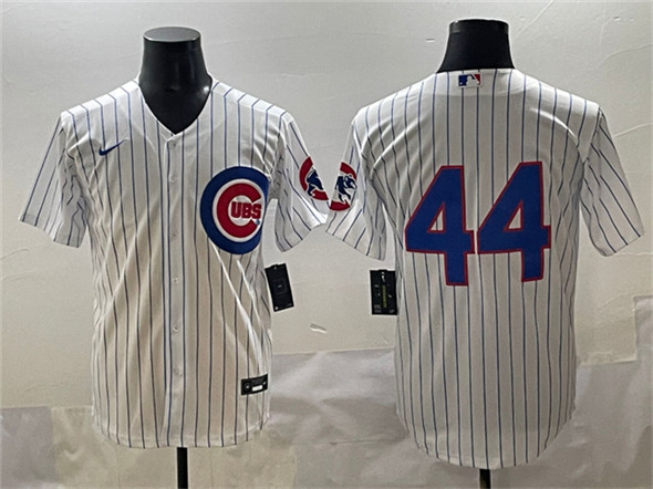 Men's Chicago Cubs #44 Anthony Rizzo White Cool Base Stitched Baseball Jersey